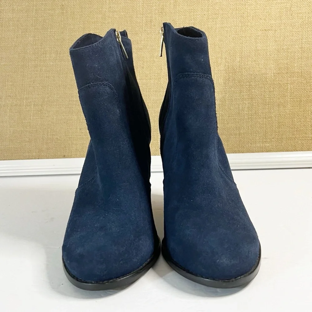 Joie Dalton Bootie Blue Suede Zip Up Ankle Boots Size 38.5 (US 8.5)